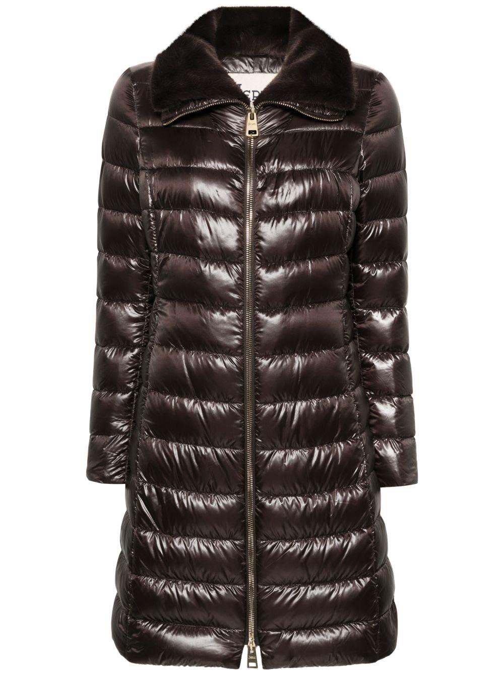 HERNO Piumino lungo marrone
