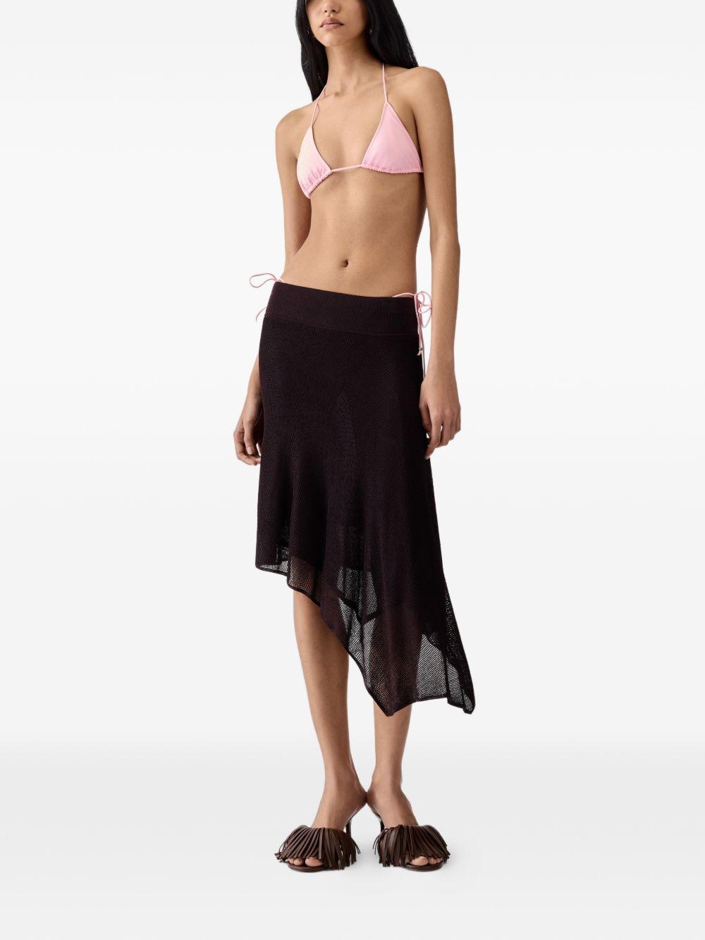 JACQUEMUS Slip bikini Triangle rosa con perline
