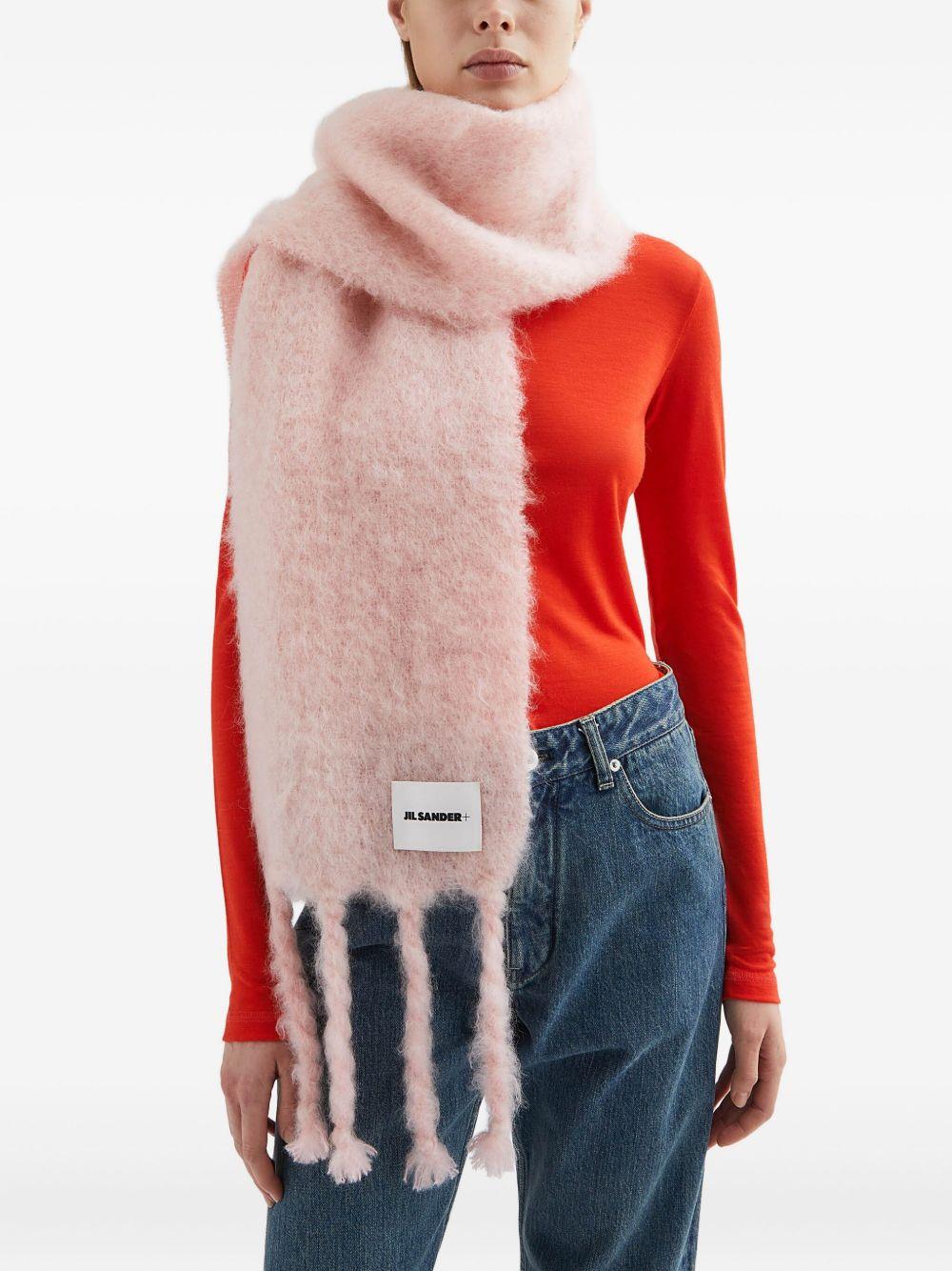 JIL SANDER Sciarpa rosa con logo