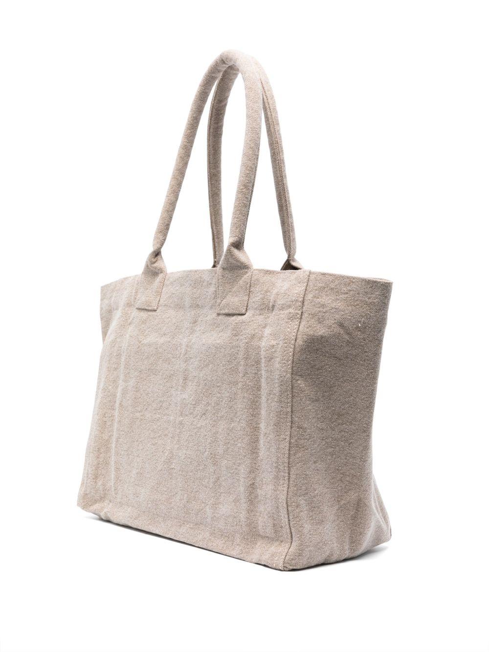 ISABEL MARANT Borsa shopping Yenky Zipper beige in cotone