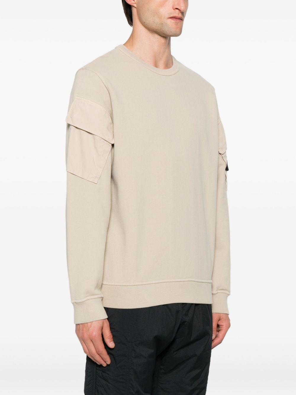 STONE ISLAND Felpa girocollo con patch logo<BR/>