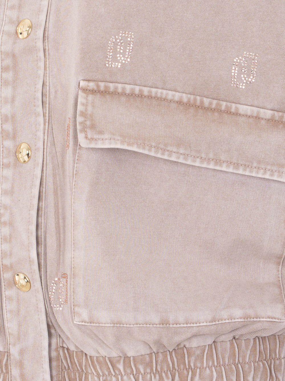 LIUJO Giacca in denim beige con tasche cargo