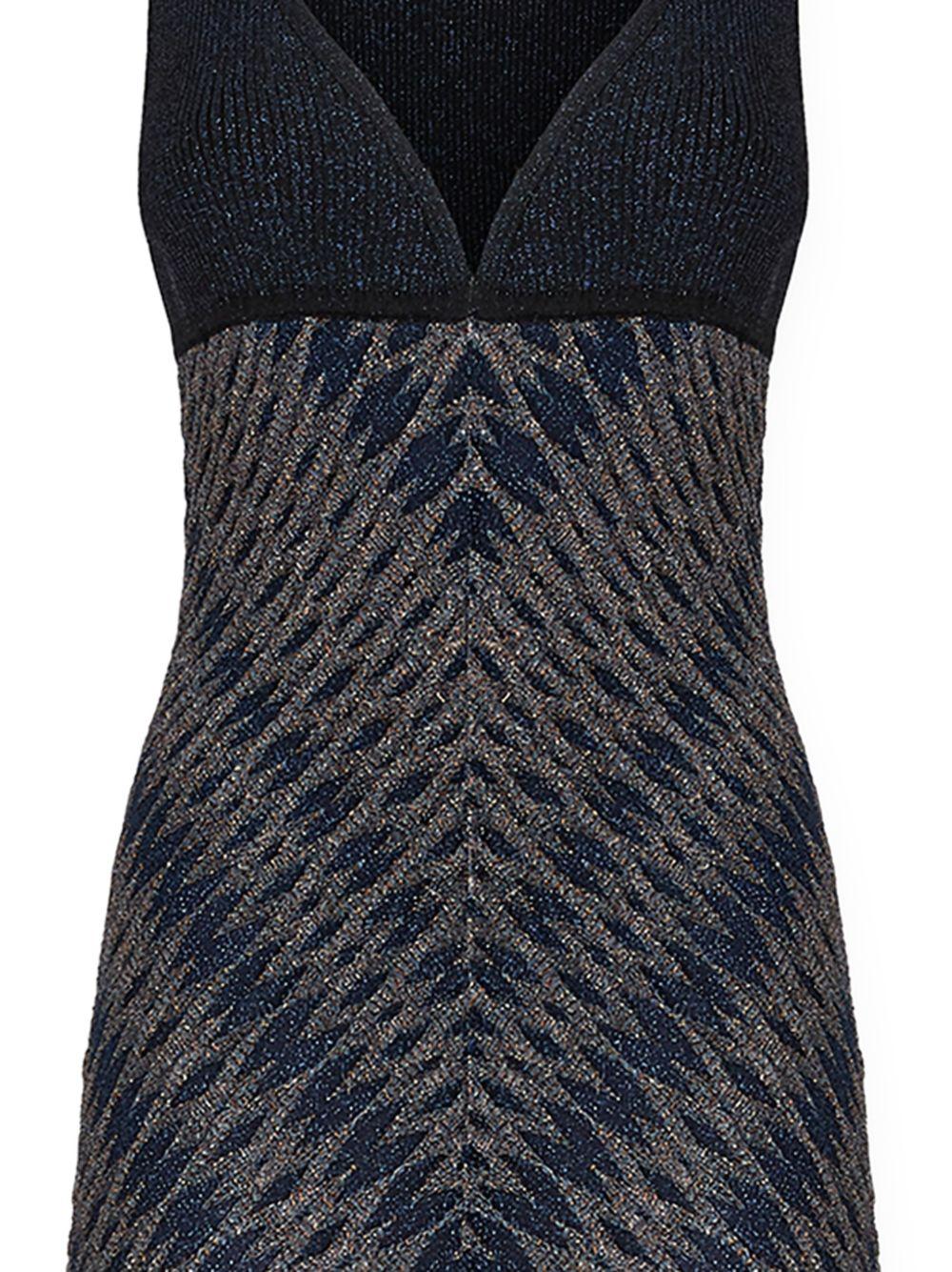 MISSONI Abito lungo blu con motivo a rombi
