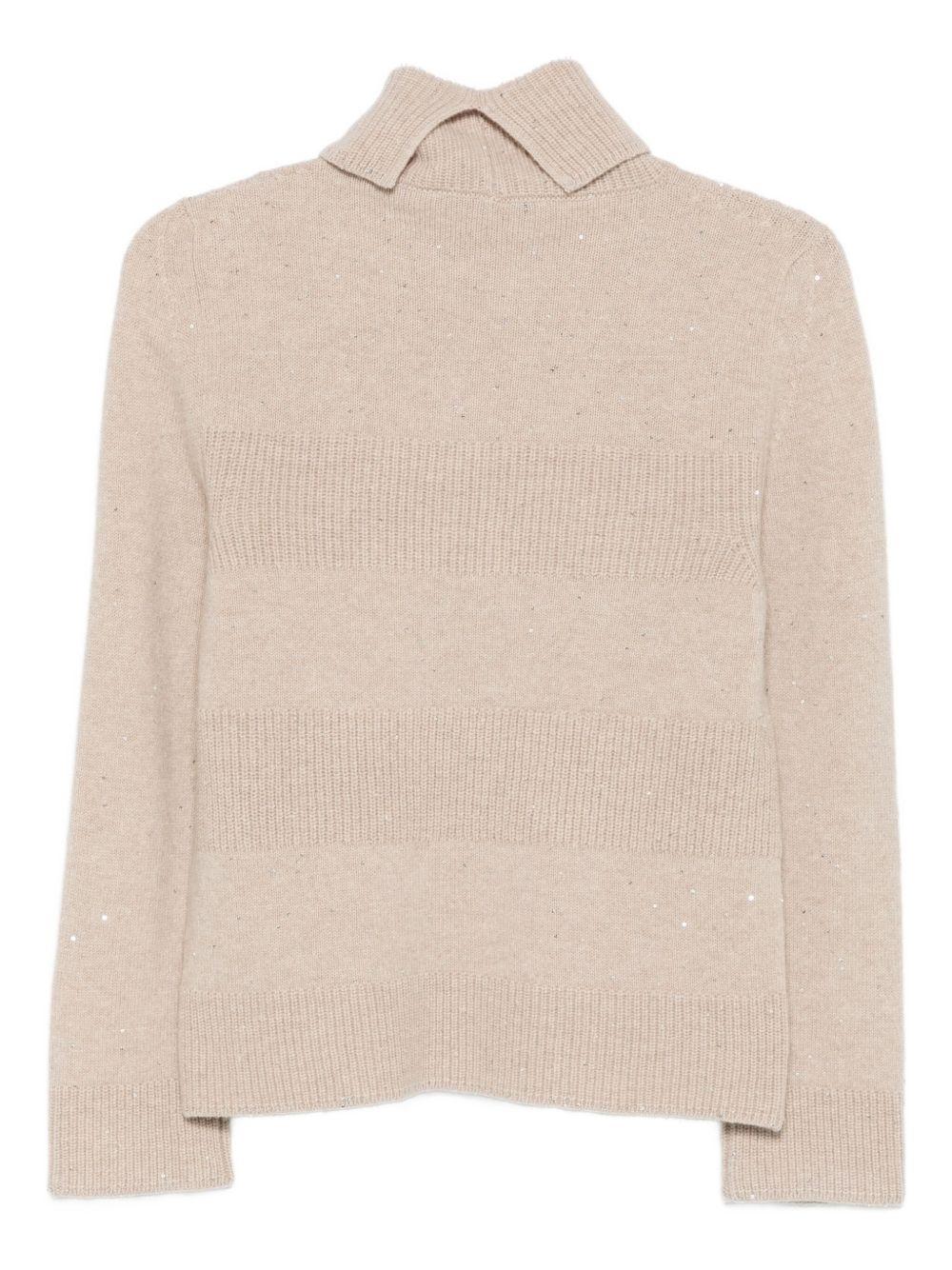 D EXTERIOR Maglia a collo alto beige
