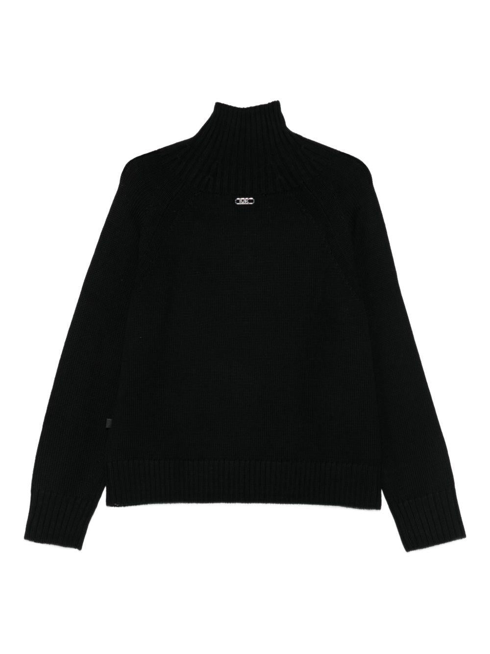 MICHAEL KORS Pullover dolcevita nero in lana