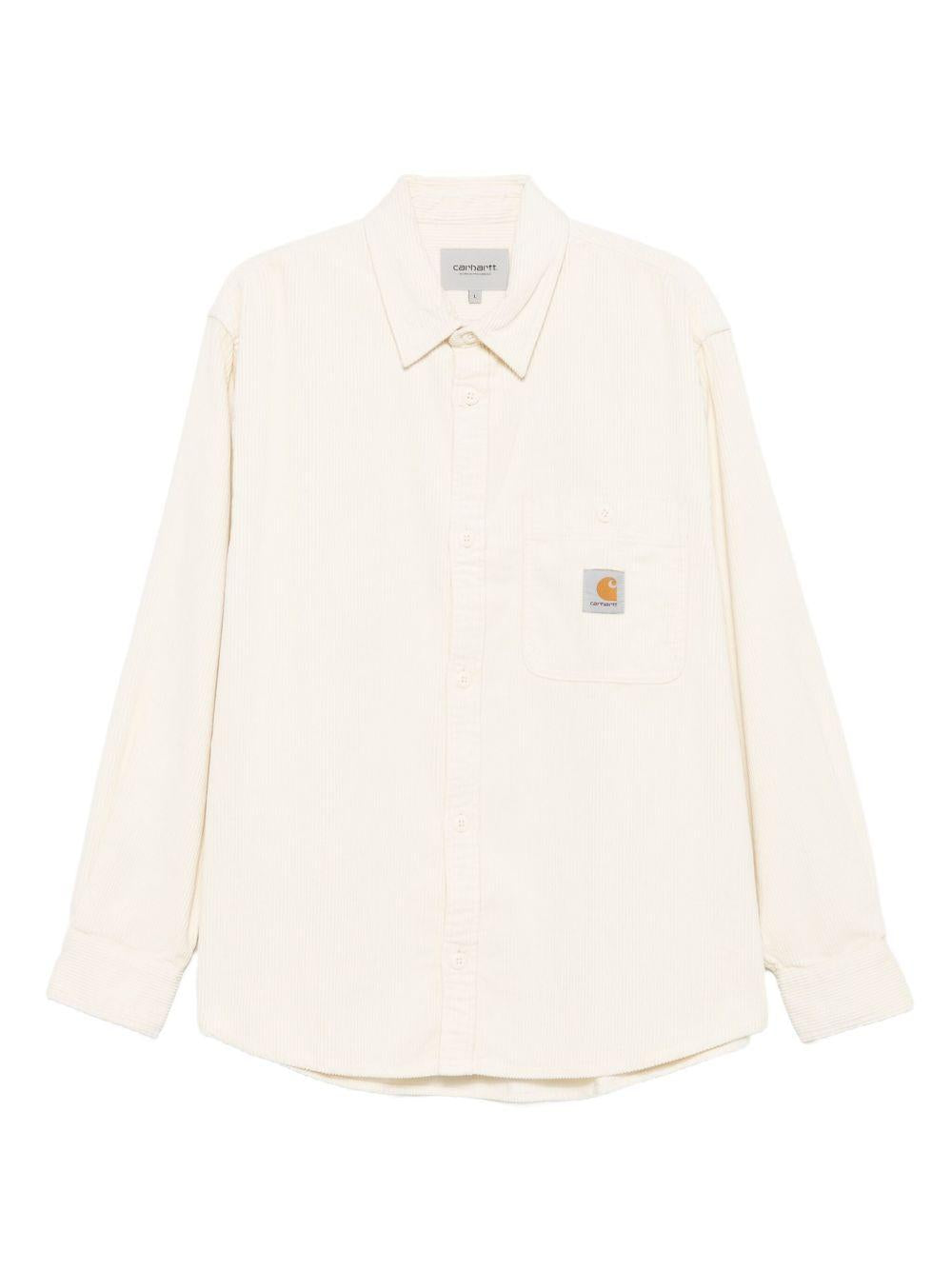 CARHARTT WIP Camicia crema in cotone a coste