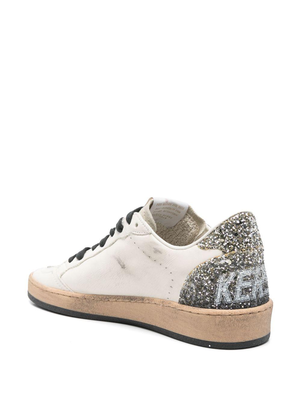 GOLDEN GOOSE Sneakers 'Ball Star' bianche e argento