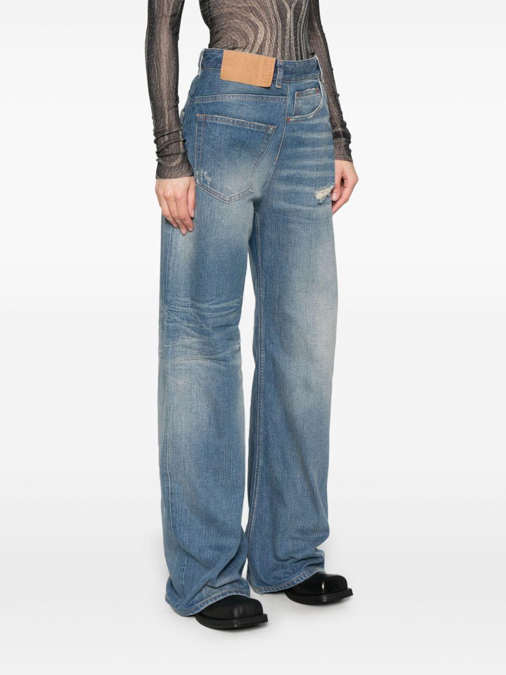 MM6 MAISON MARGIELA Jeans lunghi a gamba larga effetto wash