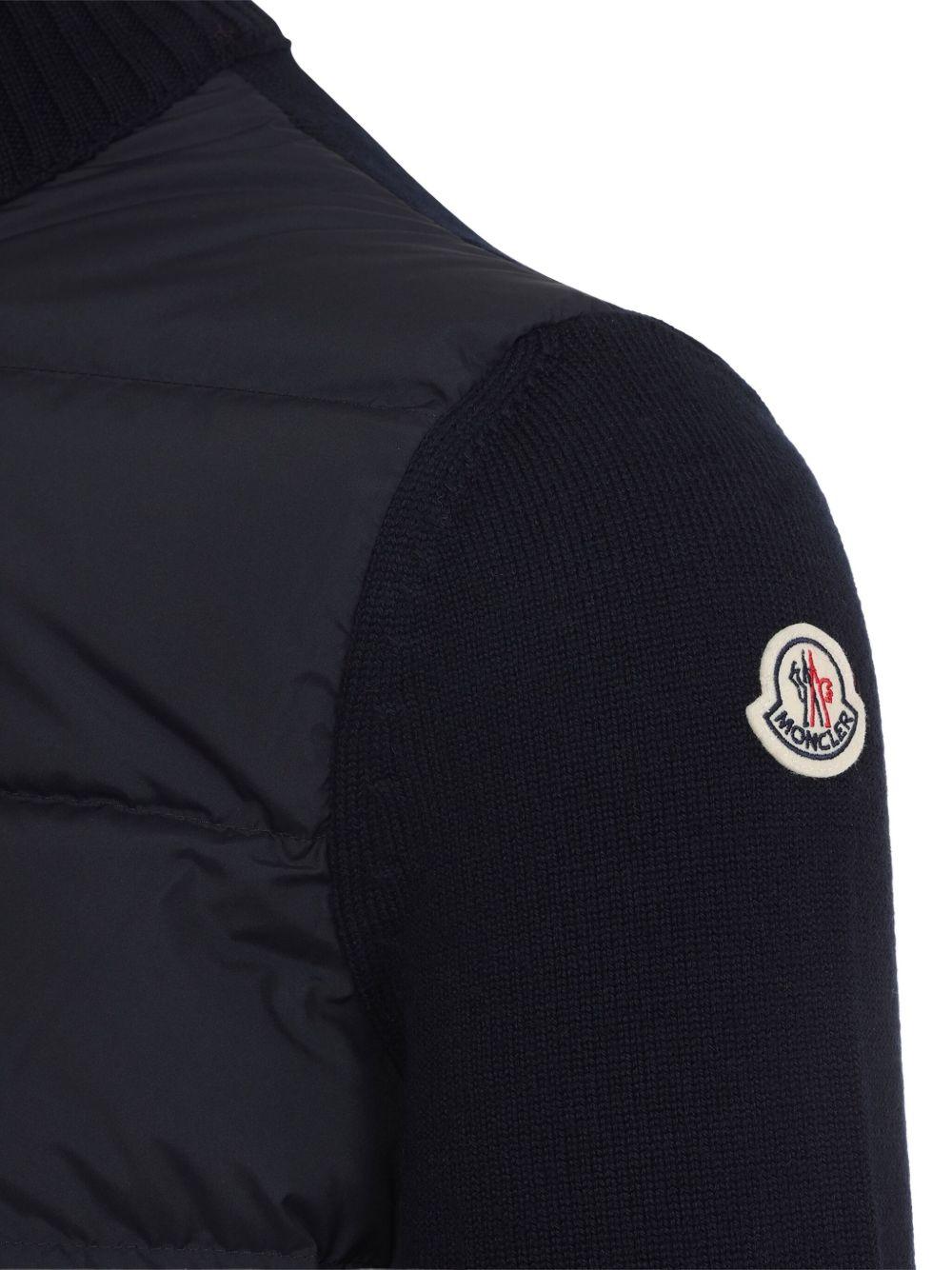 MONCLER Giacca bomber nera imbottita con tasche laterali