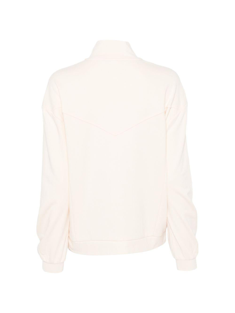 LIUJO Felpa con zip a collo alto bianca