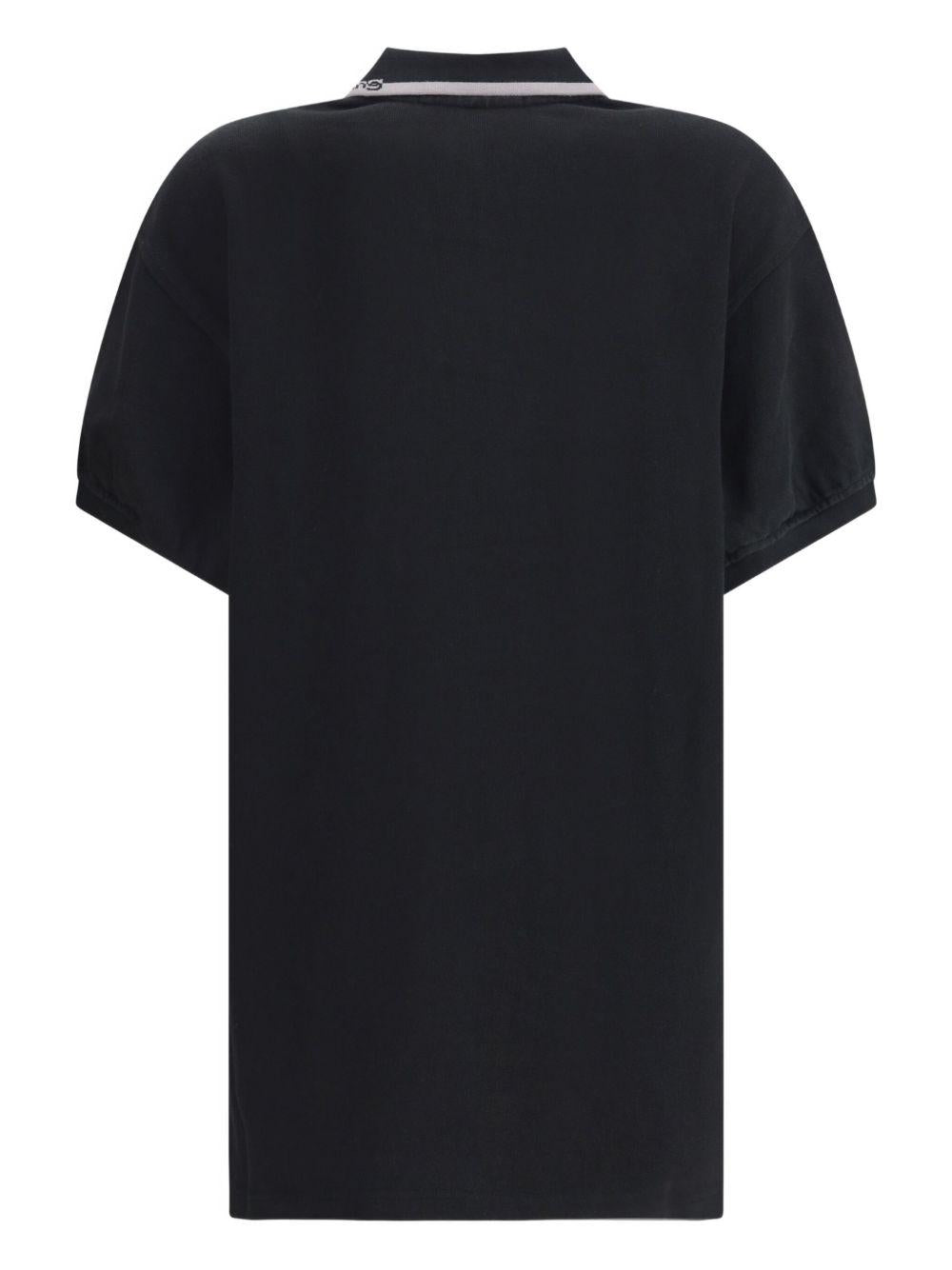 ALEXANDER WANG Abito corto nero con colletto polo