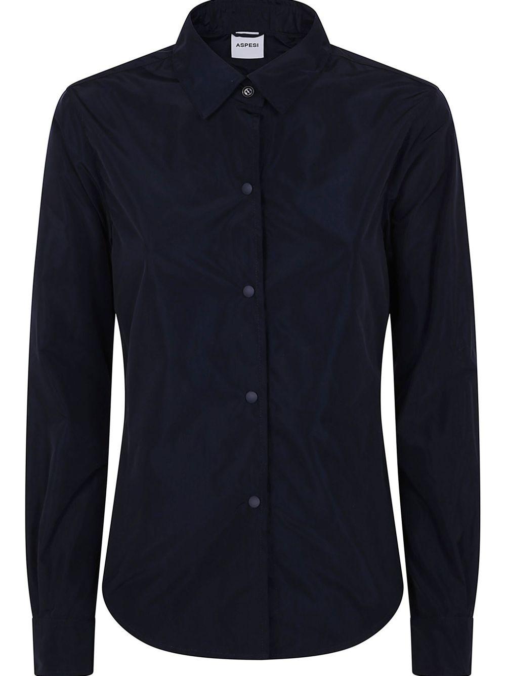 ASPESI Giacca-camicia in cotone blu navy