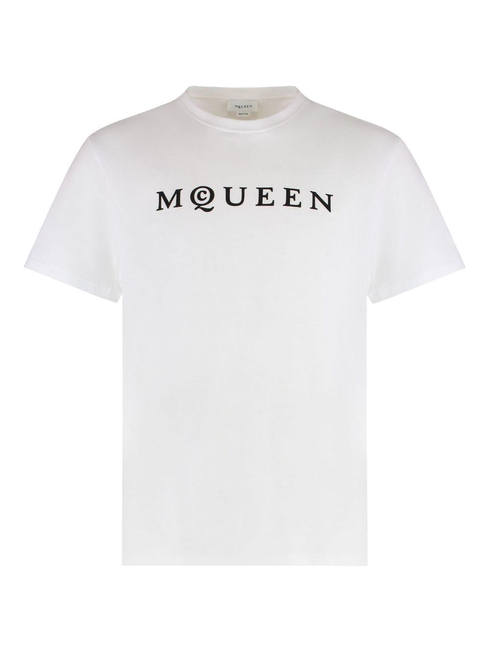 ALEXANDER McQUEEN T-shirt in cotone bianco a maniche corte
