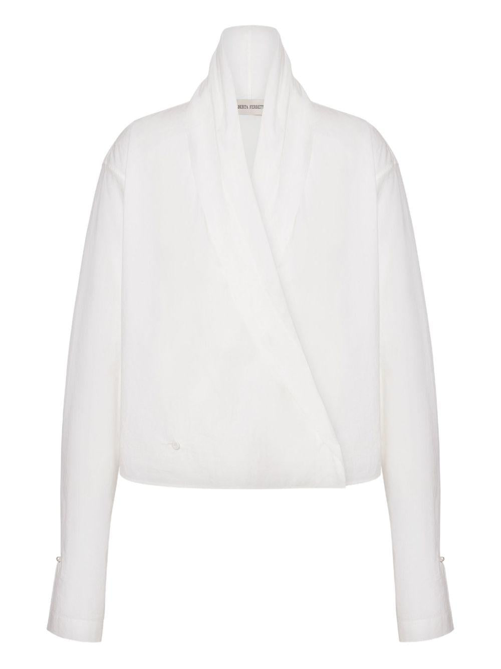 ALBERTA FERRETTI Blusa in cotone bianca a portafoglio