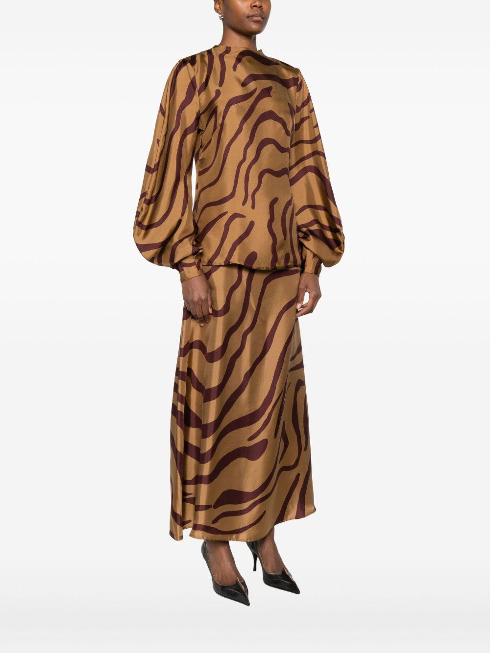 RAQUEL DINIZ Top in seta zebrato