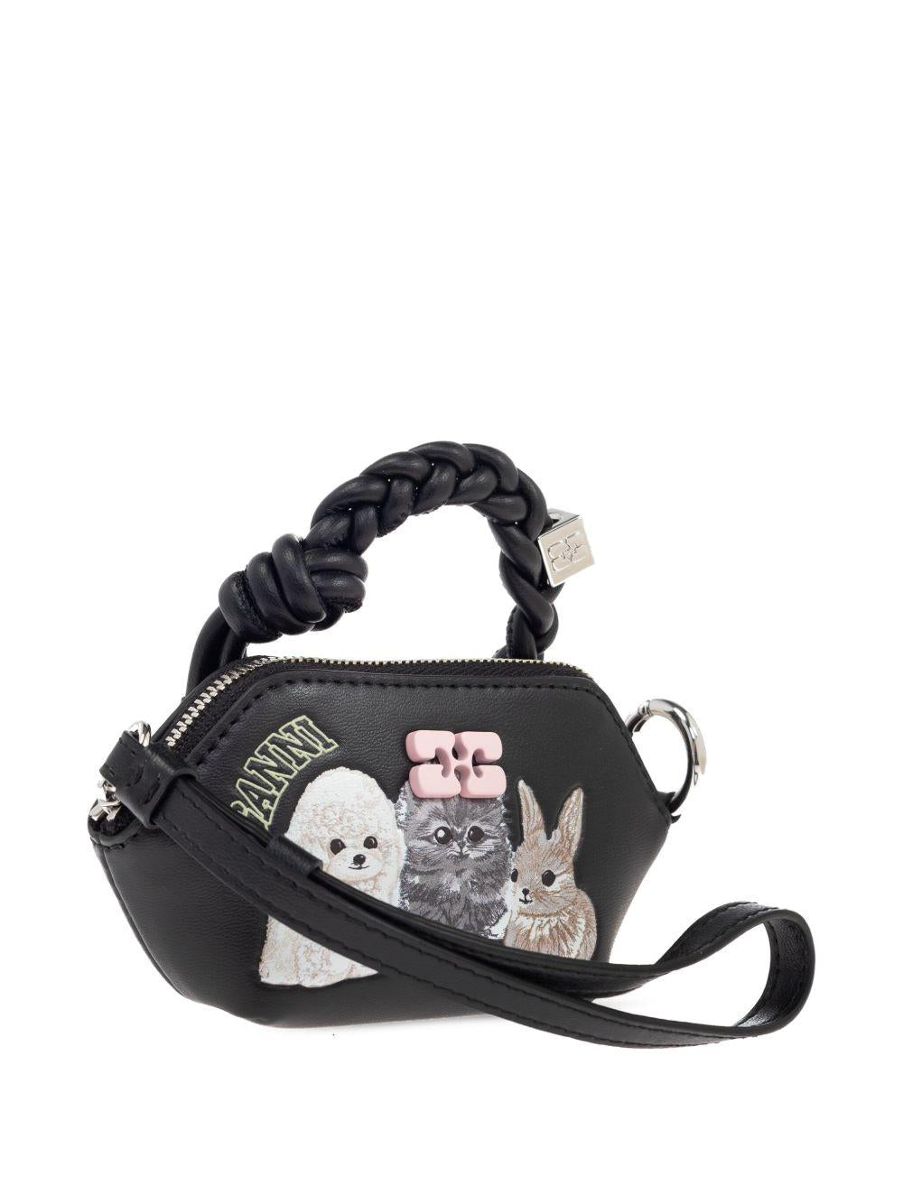 GANNI 'Bou Bag' nano nera con stampa