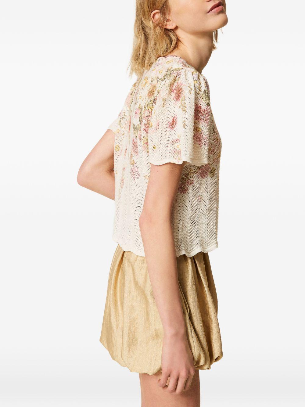 TWINSET T-shirt con stampa floreale a maniche corte