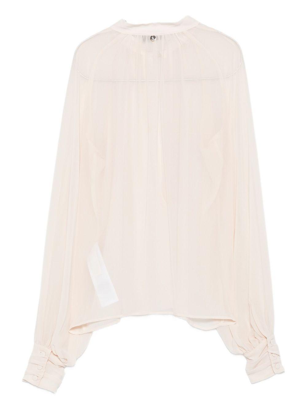 LIUJO Blusa avorio in tessuto semitrasparente