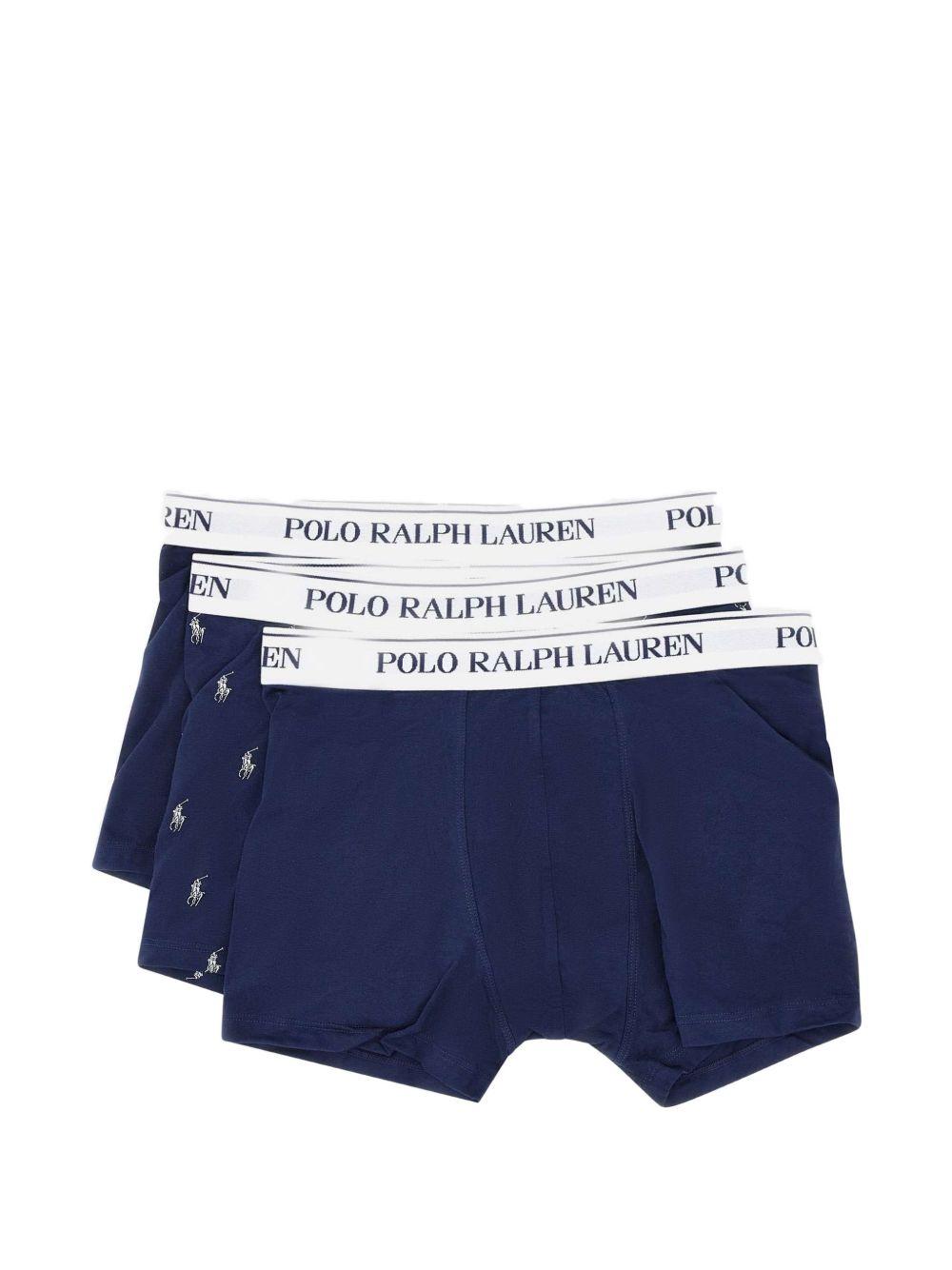 POLO RALPH LAUREN Set di 3 boxer blu con logo all-over