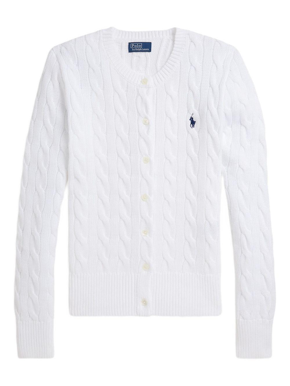 POLO RALPH LAUREN Cardigan in cotone con motivo a treccia