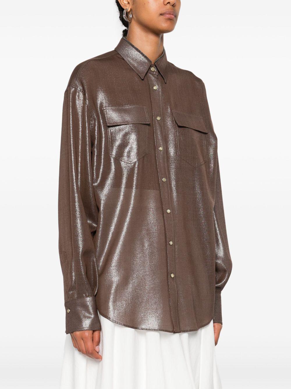 BRUNELLO CUCINELLI Camicia con effetto metallizzato
