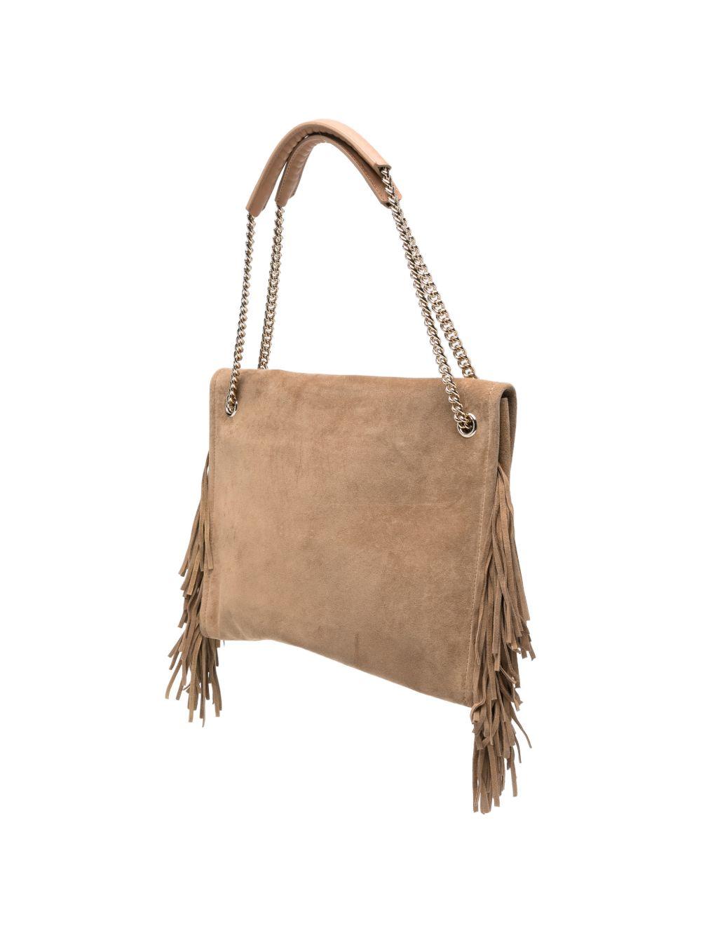 ORCIANI Borsa Venus Peach Fringe in suede con frange