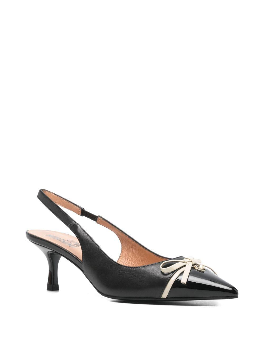 LOVE MOSCHINO Slingback nere con fiocco