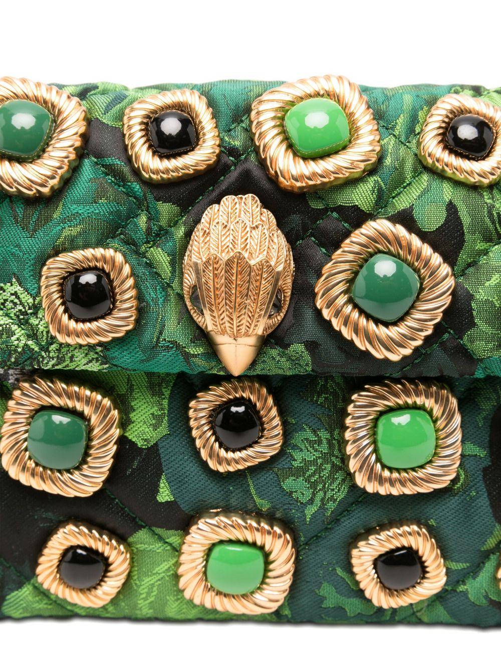 KURT GEIGER Borsa mini 'Kensington' in pelle verde con inserti metallici