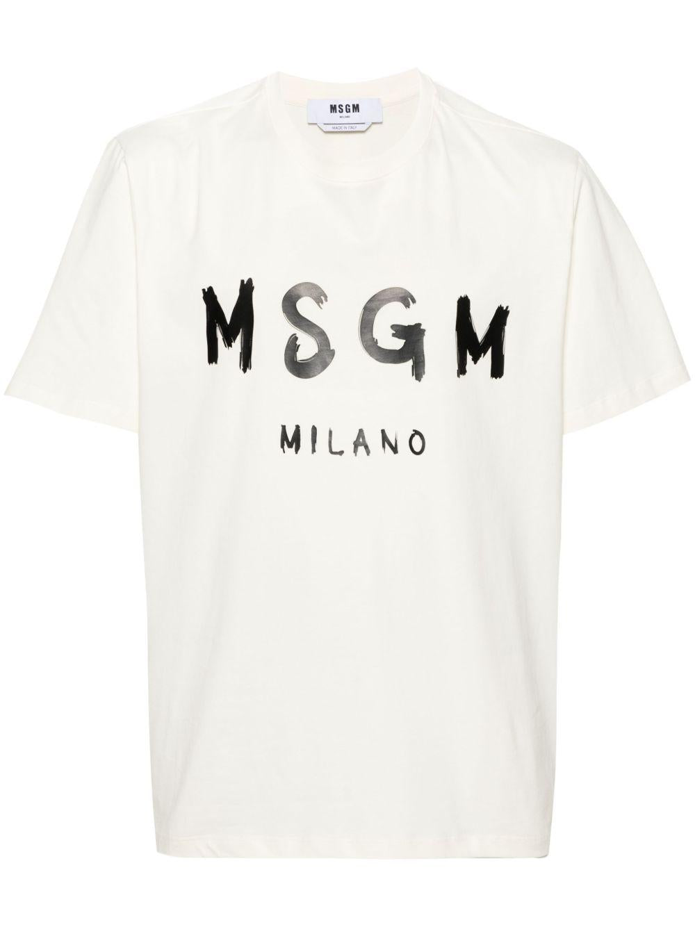 MSGM T-shirt in cotone bianco con logo
