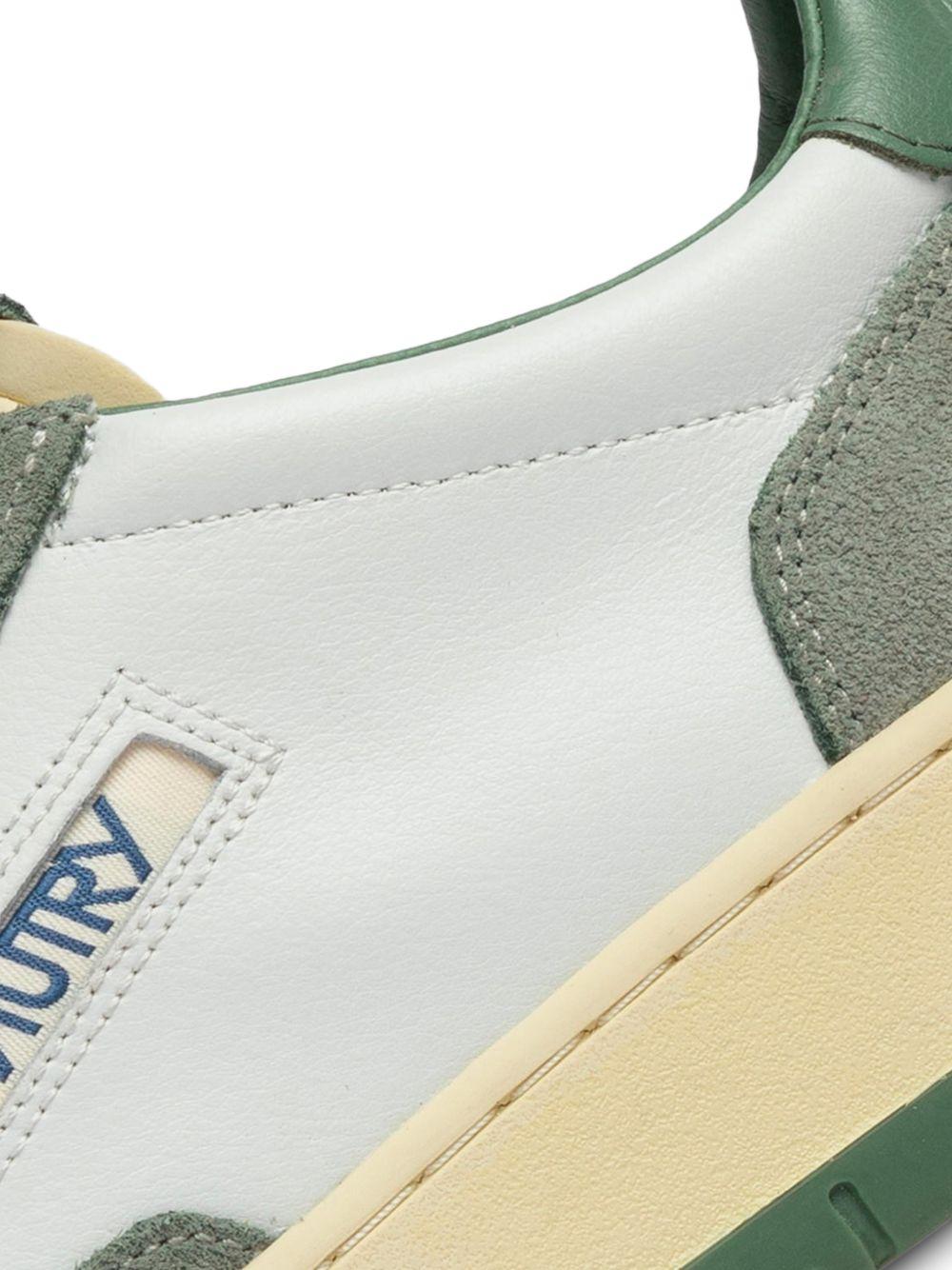 AUTRY Sneakers Medalist bianche e verdi in pelle