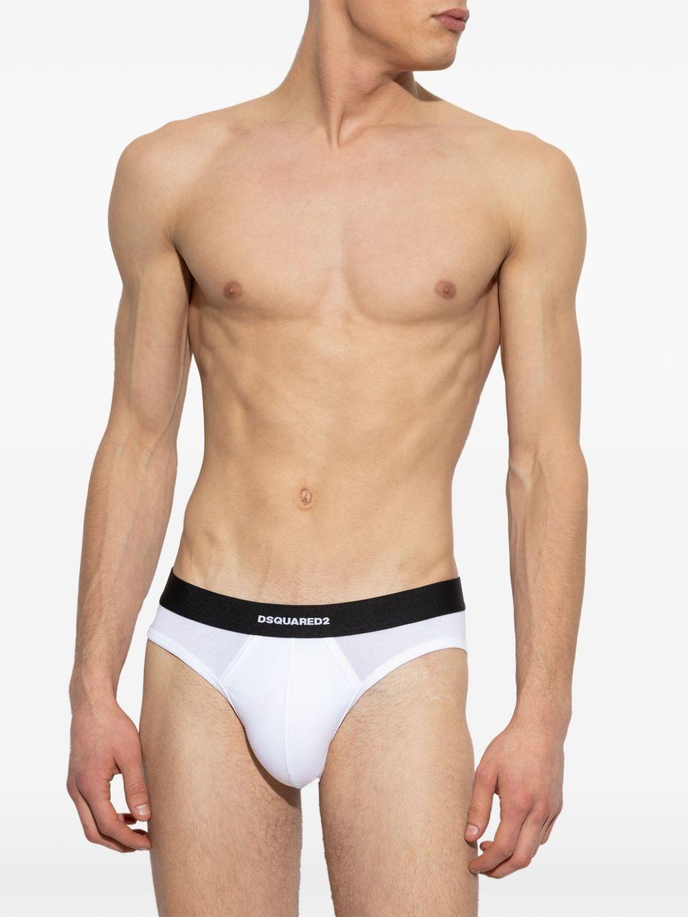 DSQUARED2 Slip bianchi con con fascia nera