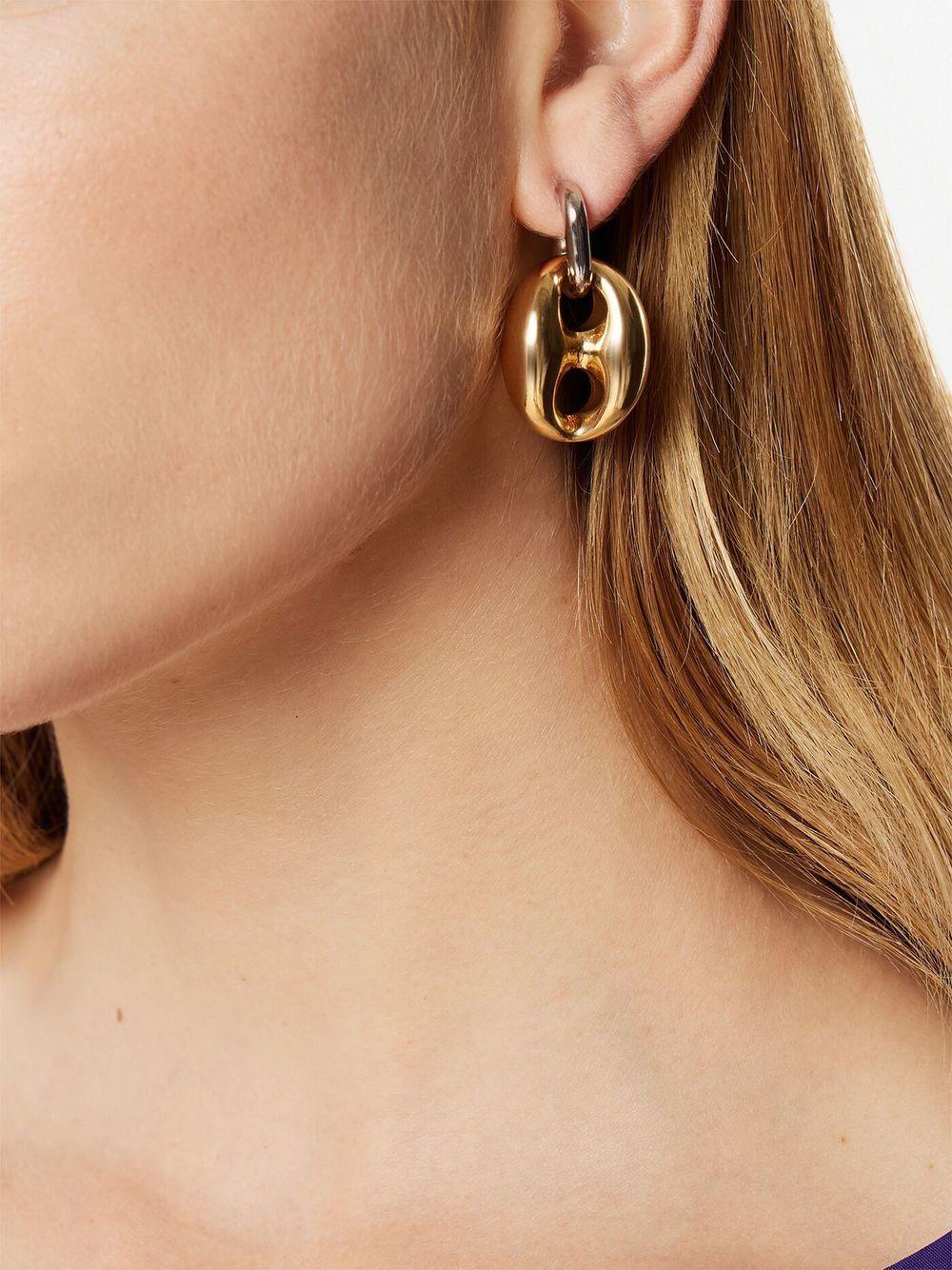 RABANNE Orecchini massicci in argento e oro