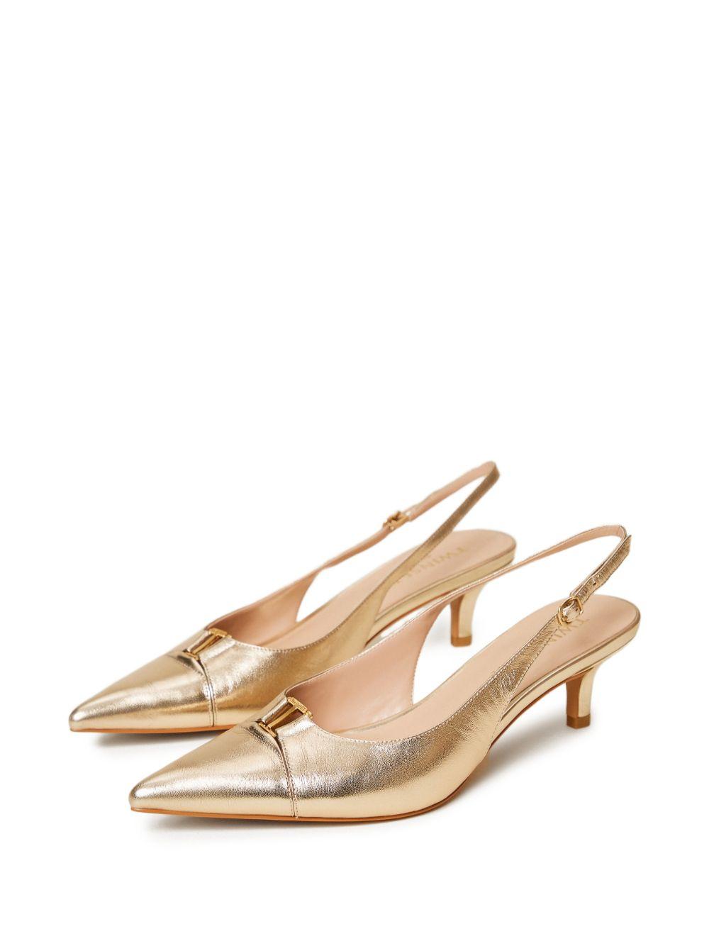 TWINSET Scarpe slingback a punta color champagne