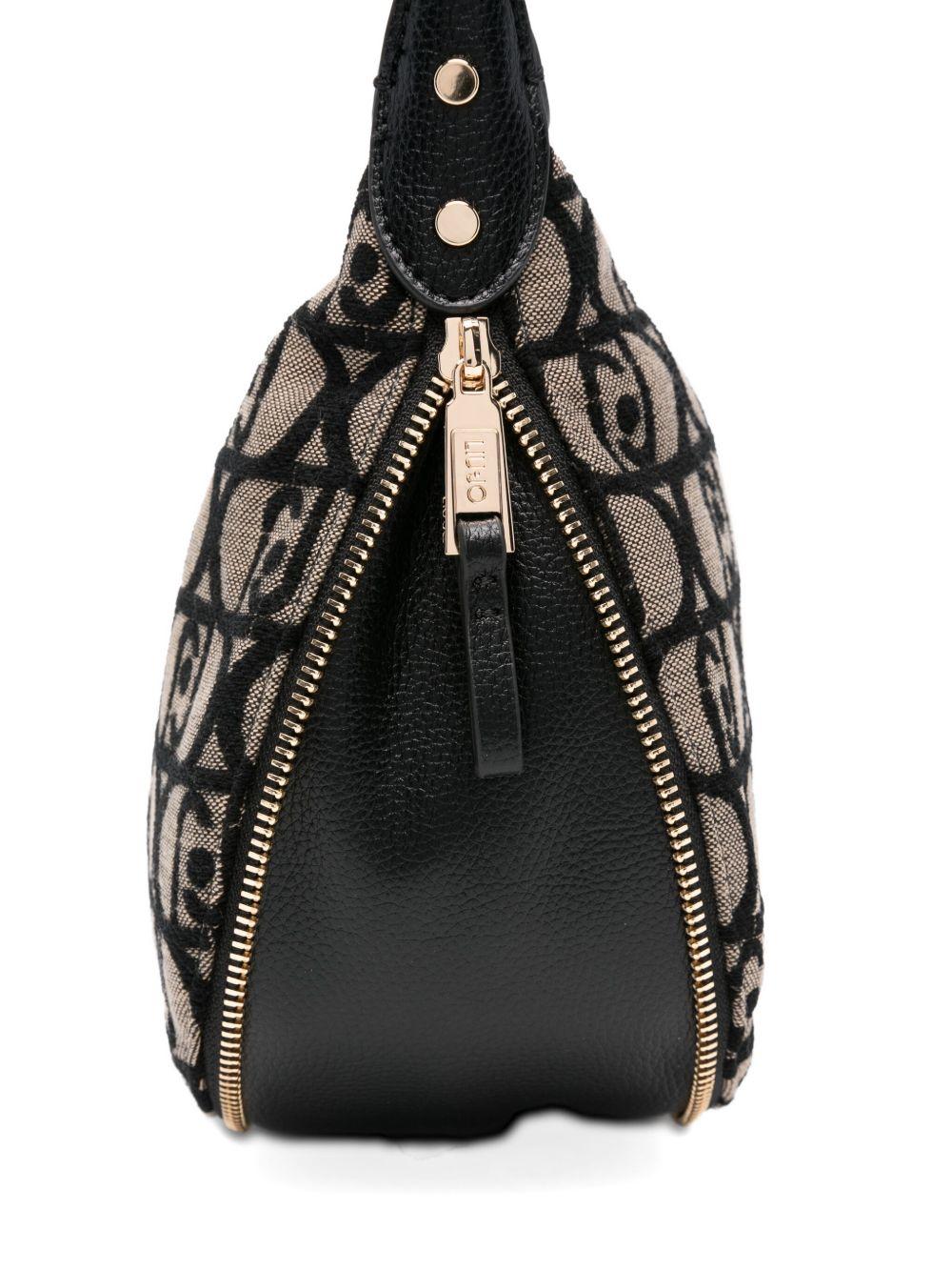 LIUJO Borsa a spalla beige con logo all-over