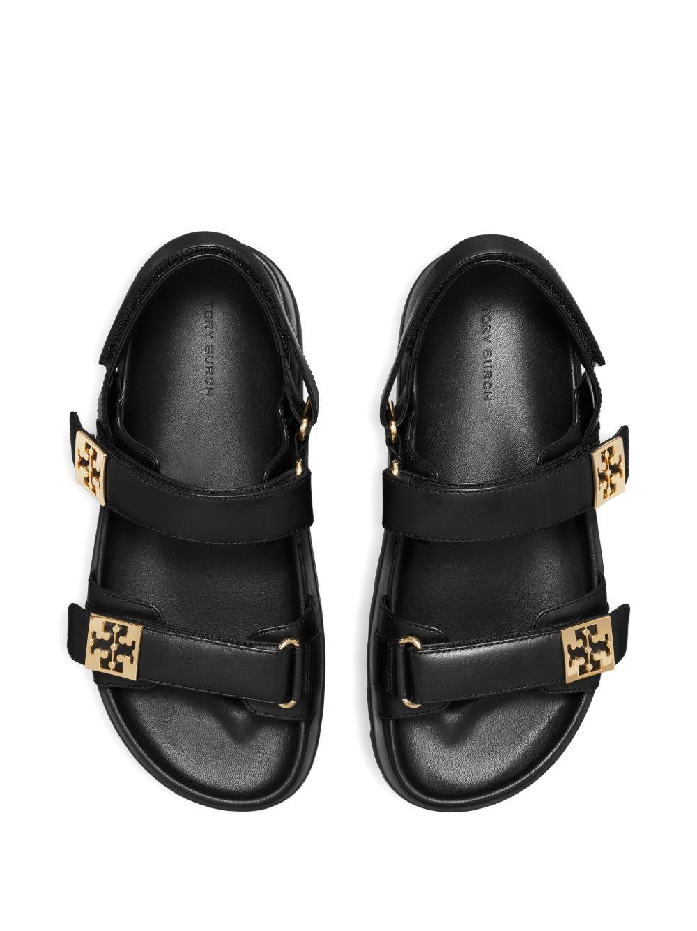 TORY BURCH Sandali in pelle nera con dettagli dorati