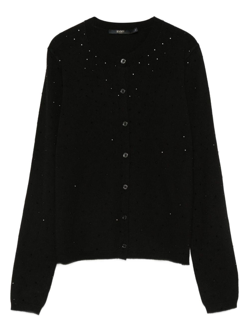 SEVENTY Cardigan girocollo con dettagli di cristalli