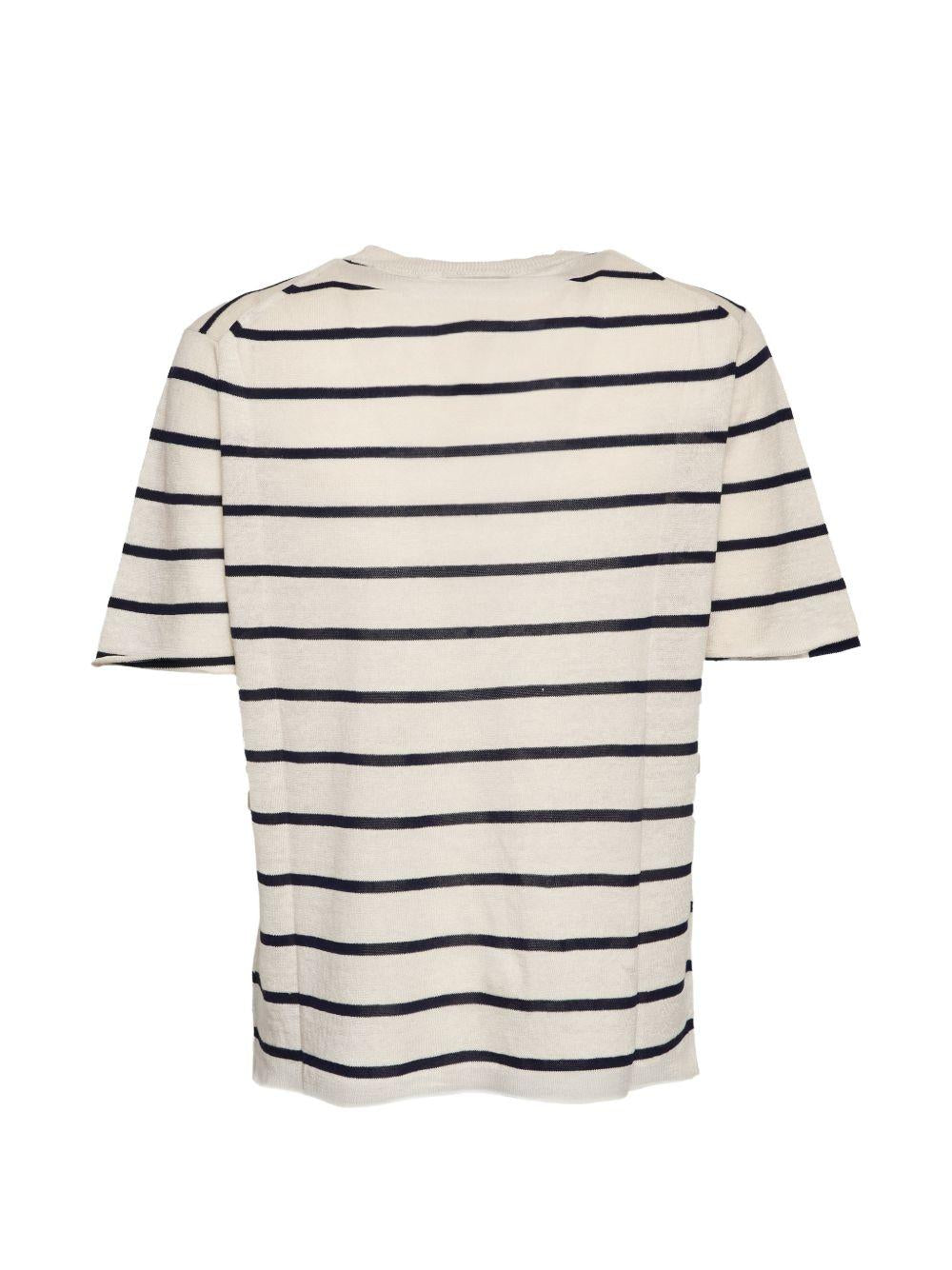 AMARANTO T-shirt a maniche corte a righe blu navy