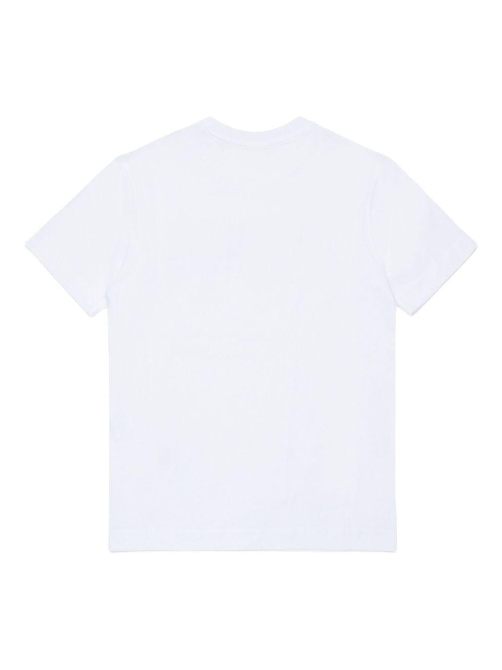 DIESEL T-shirt in cotone bianco a maniche corte
