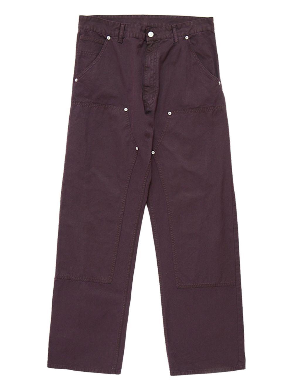 MM6 MAISON MARGIELA Pantaloni in tela denim di cotone bordeaux
