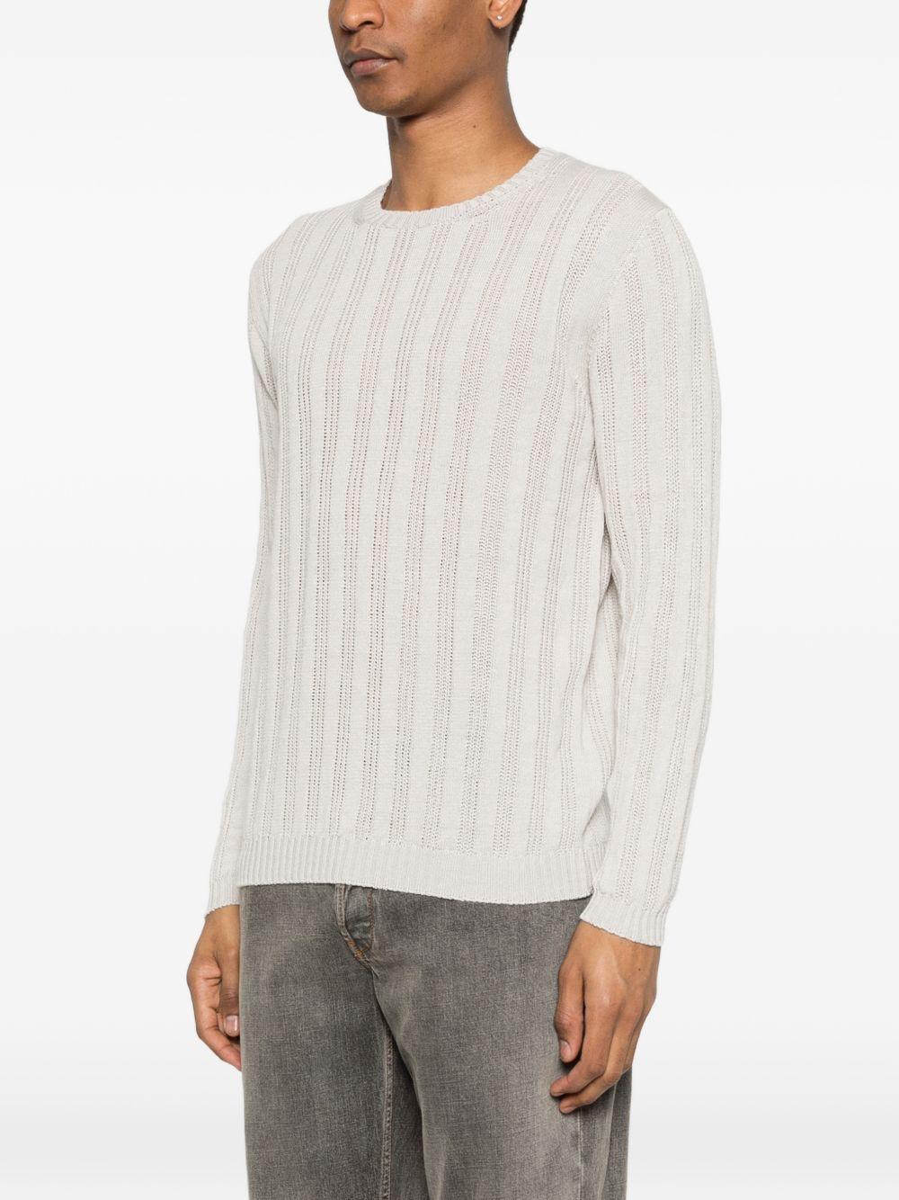 SCAGLIONE Maglia in lino e cotone bianco a righe