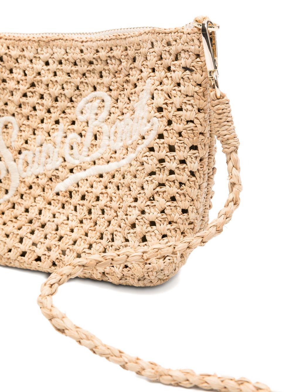 MC2 SAINT BARTH Pochette Raffia Pouch in rafia beige