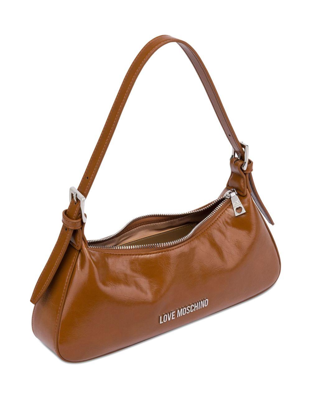 LOVE MOSCHINO Borsa a spalla marrone con logo