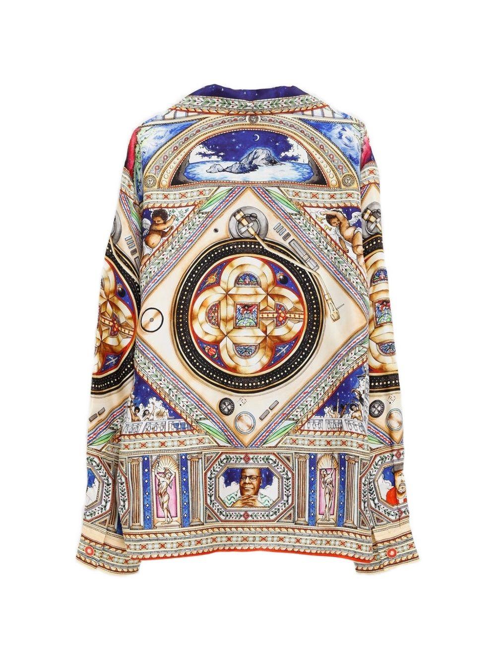 CASABLANCA Camicia di seta con stampa grafica