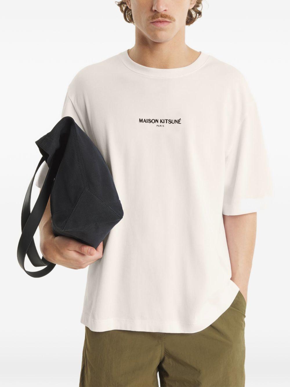 MAISON KITSUNE T-shirt beige con logo