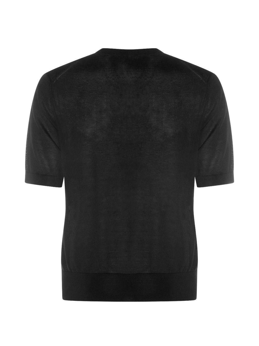 SEVEN GAUGE T-shirt in maglia sottile nera