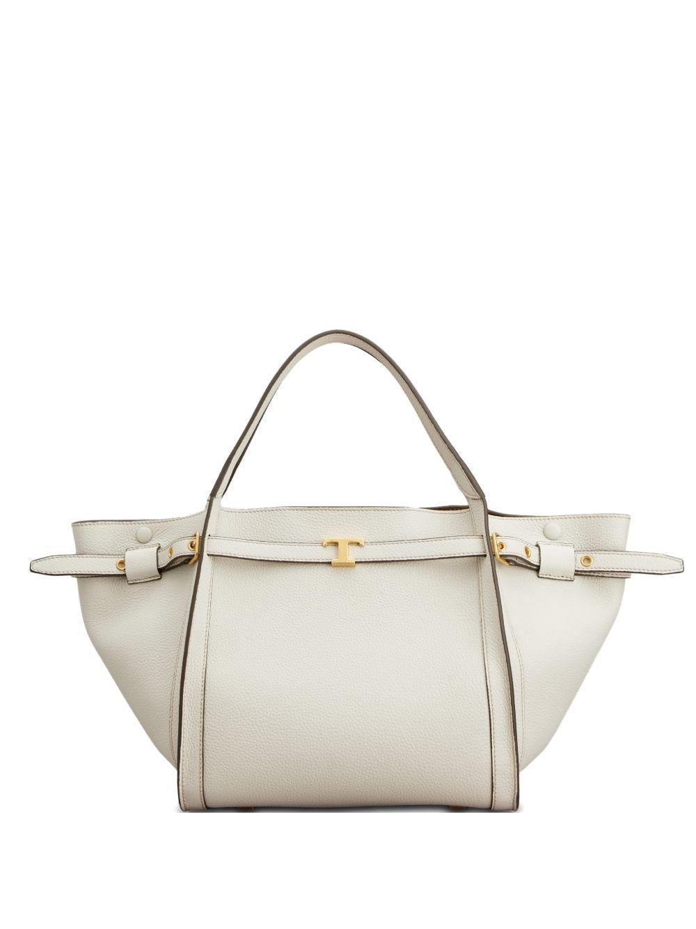TODS Borsa shopping bianca con fibbia dorata