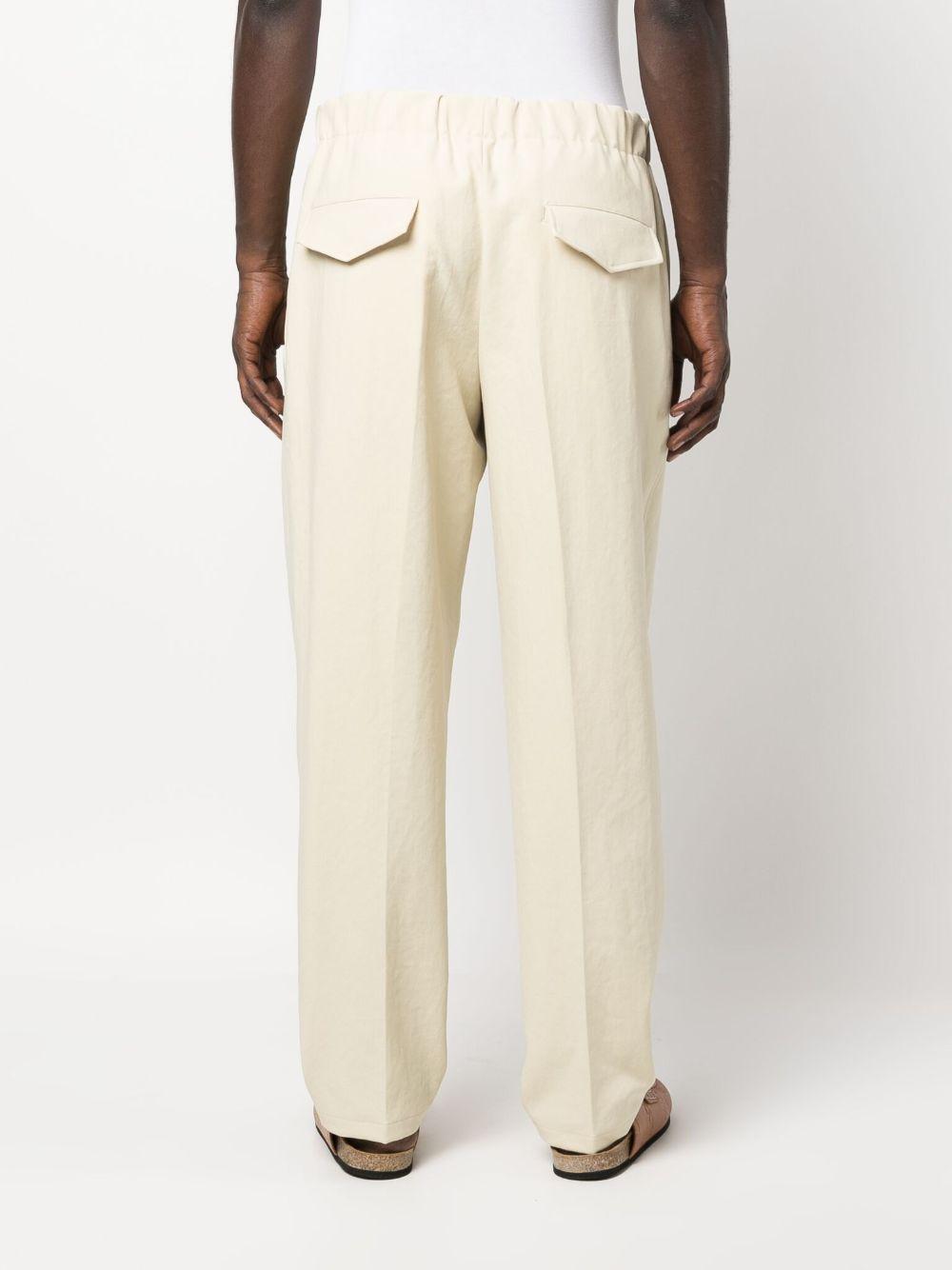 JIL SANDER Pantaloni beige con vita elasticizzata