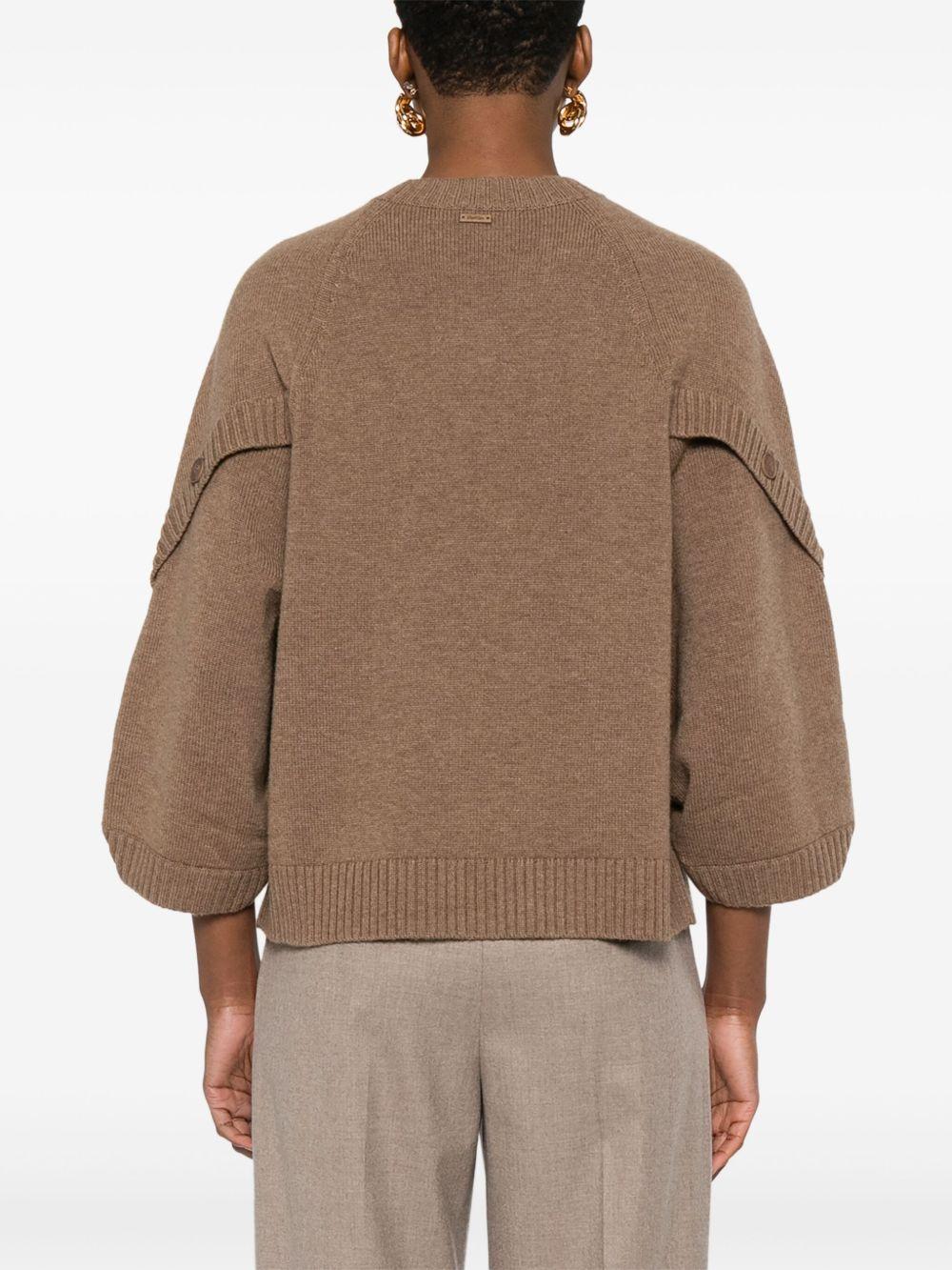 MAX MARA Maglia 'Ampex' in lana vergine color nocciola