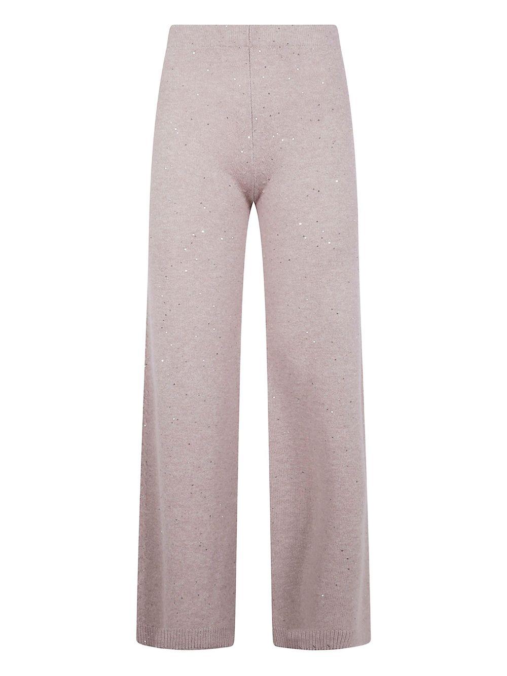 D EXTERIOR Chalk-colored knitted trousers