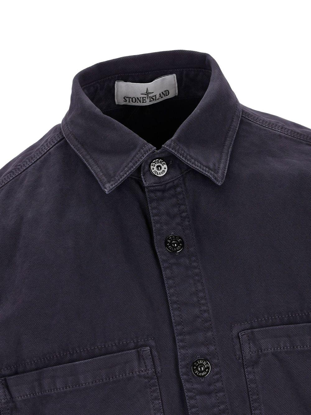 STONE ISLAND Camicia in jeans blu scuro